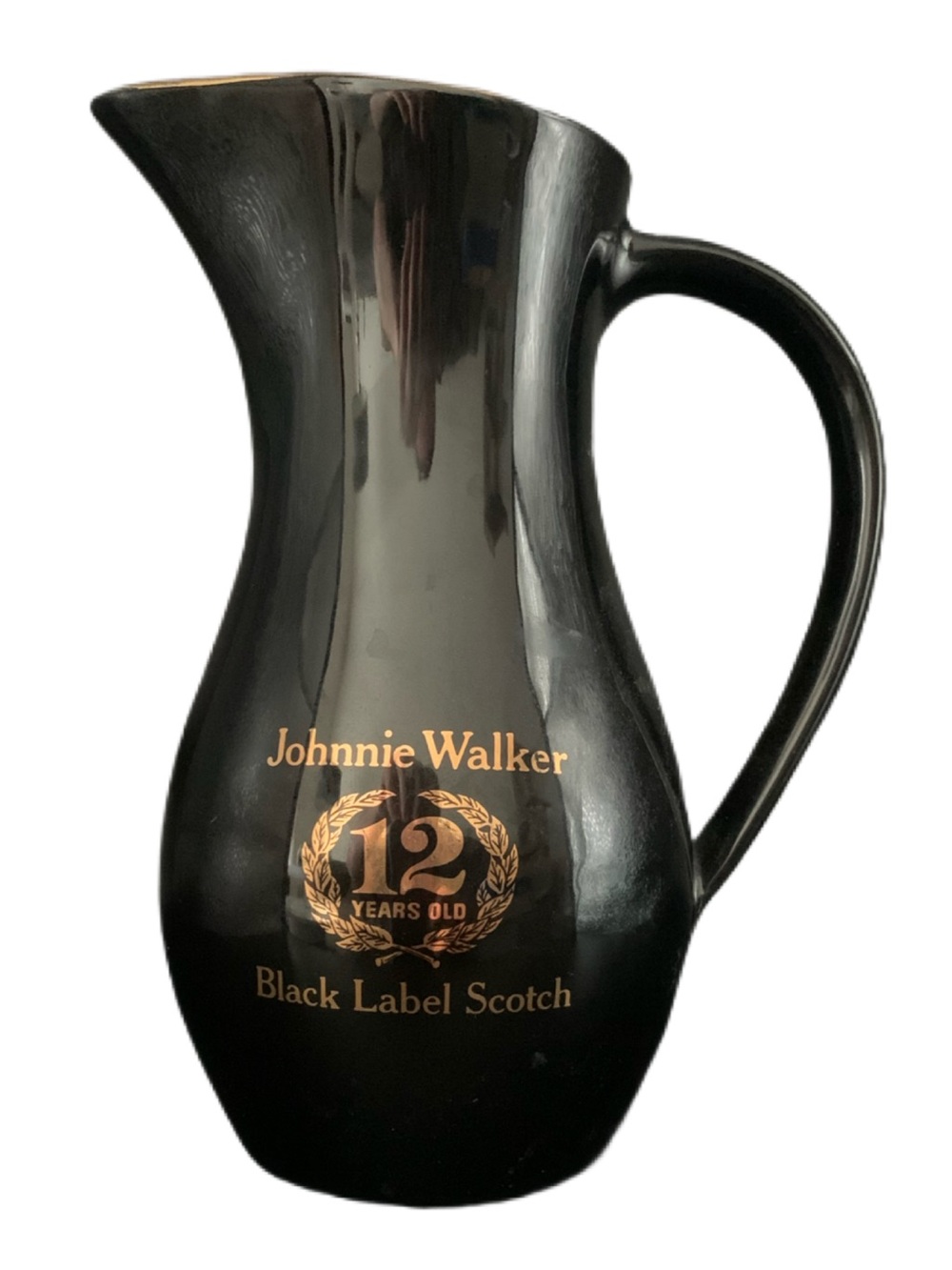 Vintage Johnnie Walker 12 Year Old Black Label Scotch Pitcher Wade England